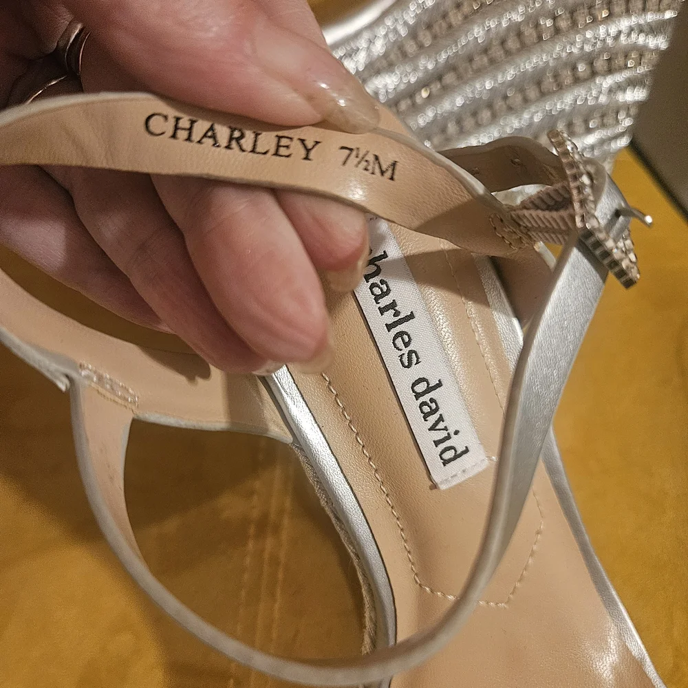 Charles David Silver Women's Sandals - Picture 5 of 6